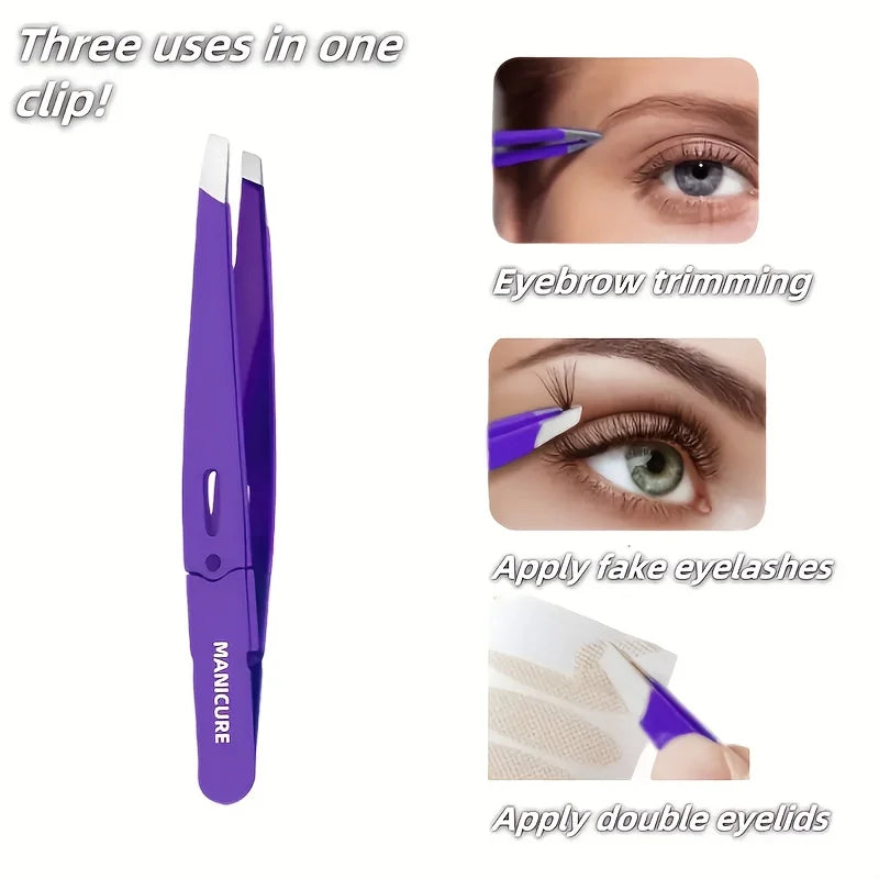 Precision Slant-Tip Eyebrow Tweezers – Stainless Steel Eyebrow Tweezers PLUSH