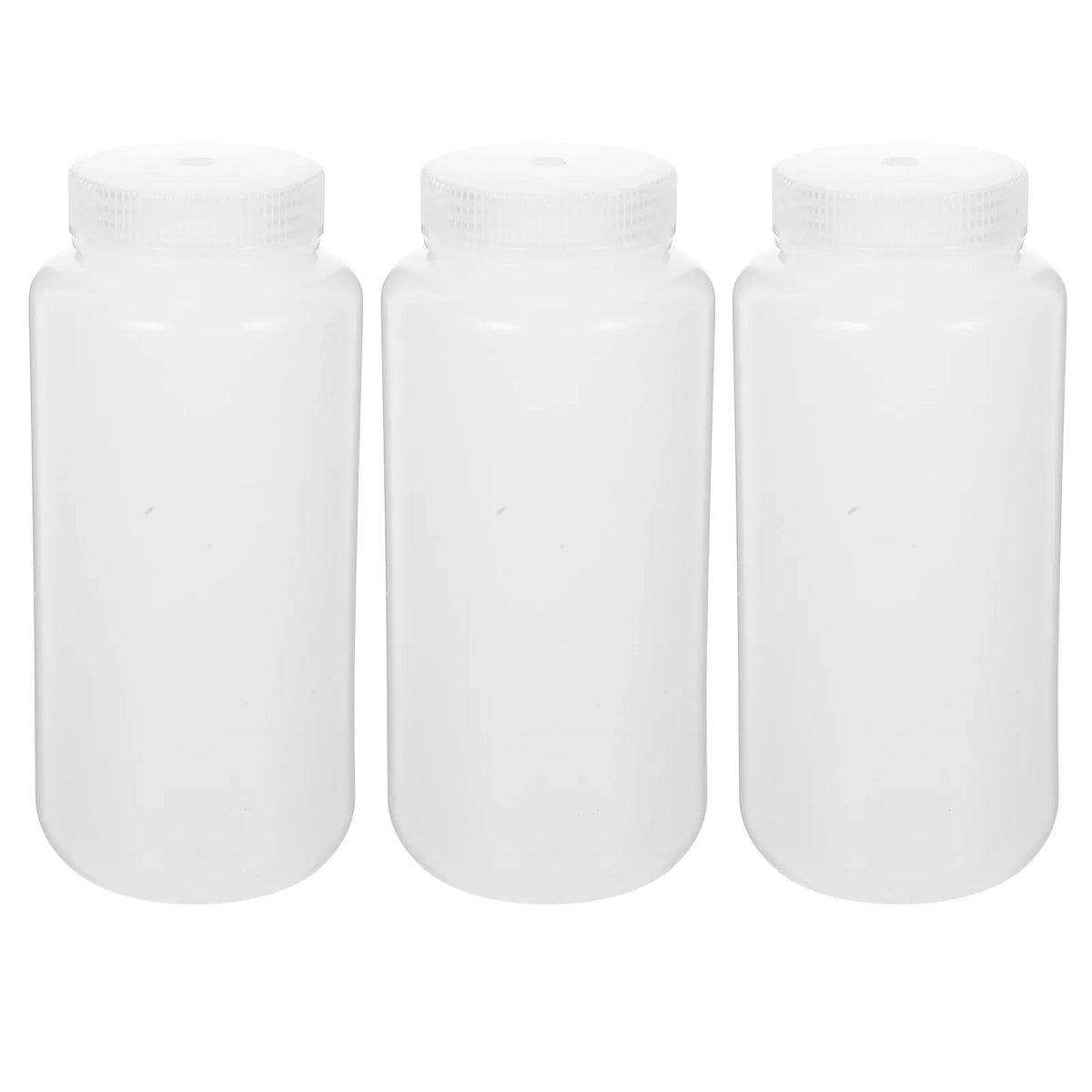 3-Pack 1000mL Wide Mouth HDPE Lab Reagent Bottles | 1L Lab Reagent Bottles PLUSH
