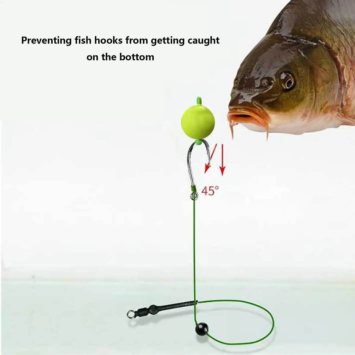 5-Pack Pre-Tied Carp Fishing Rig Set – Snag-Resistant Hooks Fishing Rig Set PLUSH