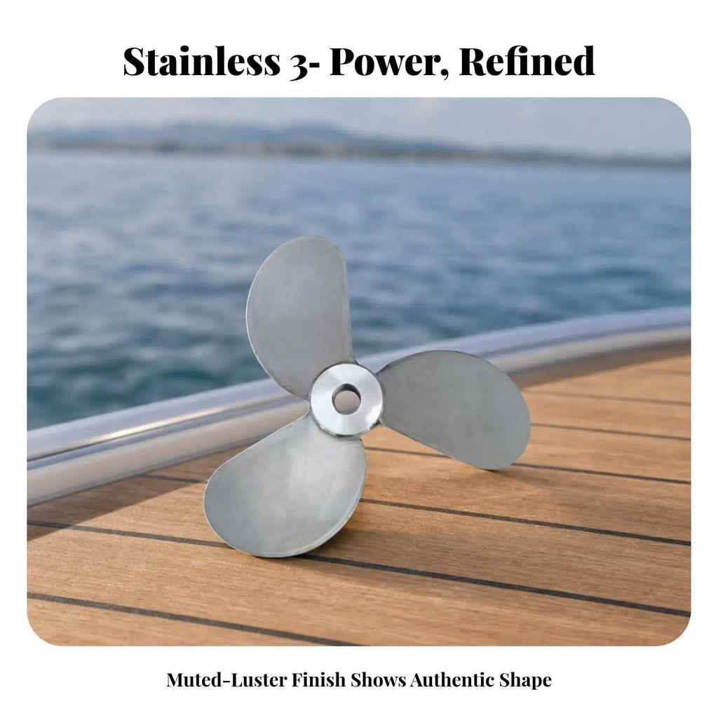 Stainless Steel 3-Blade Outboard Propeller 200mm Rustproof Boat Propeller PLUSH