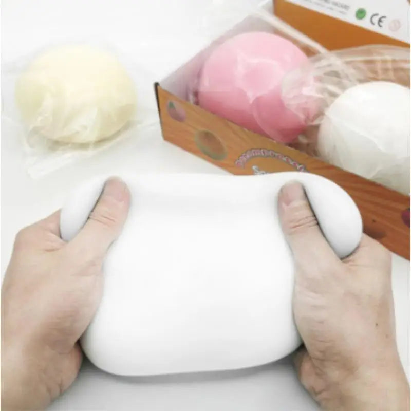 Mochi Taba Squishy 10cm Cheese Ball – Extra Large Soft Toy Squishy Novelty Toy PLUSH A4 White