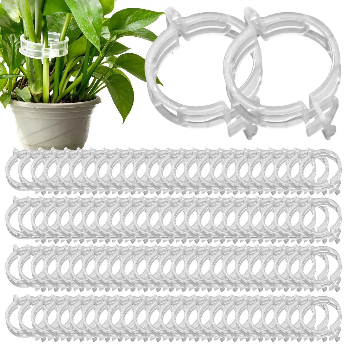 100pcs Plant Support Clips – Trellis Stake Clips for Garden Garden Support Clips PLUSH