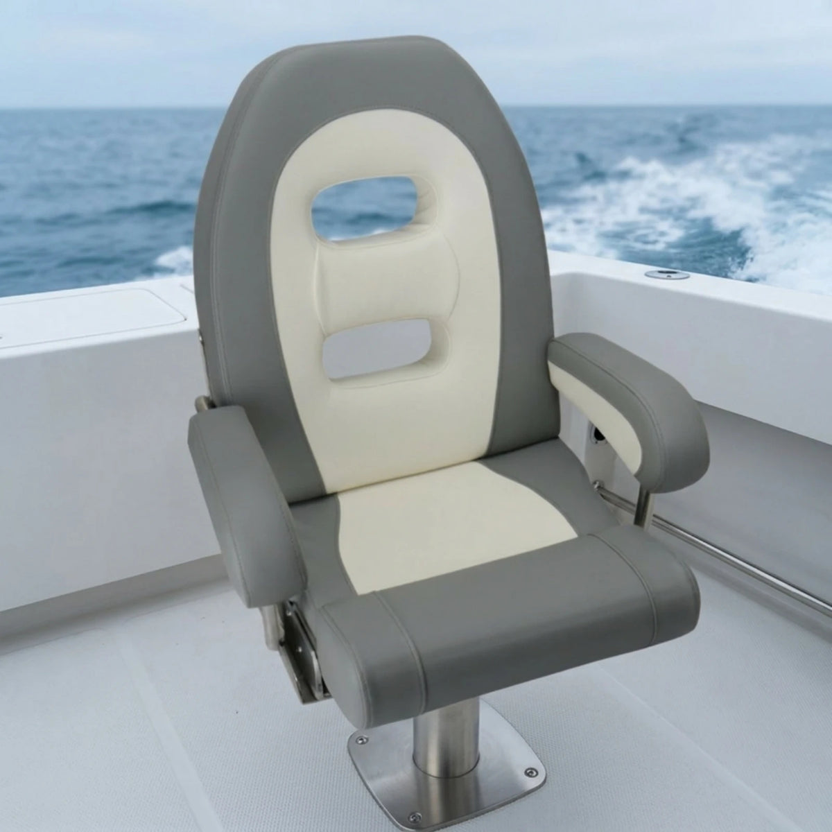 Marine Helm Seat – Captain's Chair with Armrests for Boats Marine Captain's Chair PLUSH