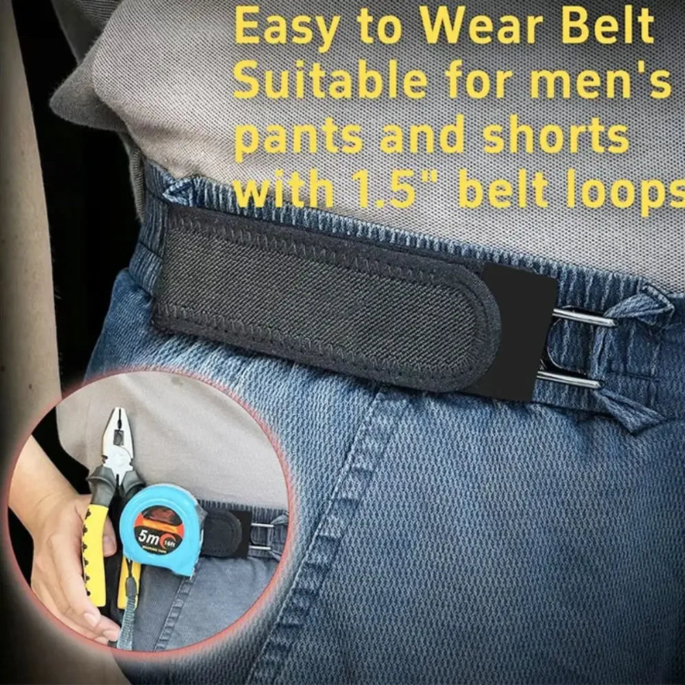 Unisex Buckleless Elastic Belt – Adjustable Metal Hook Waistband Elastic Waist Belt PLUSH