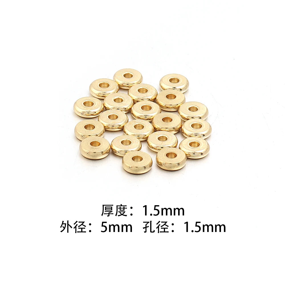 Stainless Steel Flat Disc Spacer Beads Gold Silver – 20-50pcs Jewelry Spacer Beads PLUSH Gold 5X1.5mm 20pcs