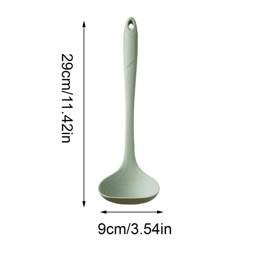 Silicone Soup Ladle – Heat Resistant Nonstick Kitchen Spoon Silicone Kitchen Ladle PLUSH Green