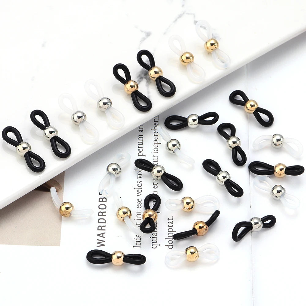 50pcs Silicone Eyeglass Chain End Connectors DIY Holder Eyeglass Chain Connectors PLUSH