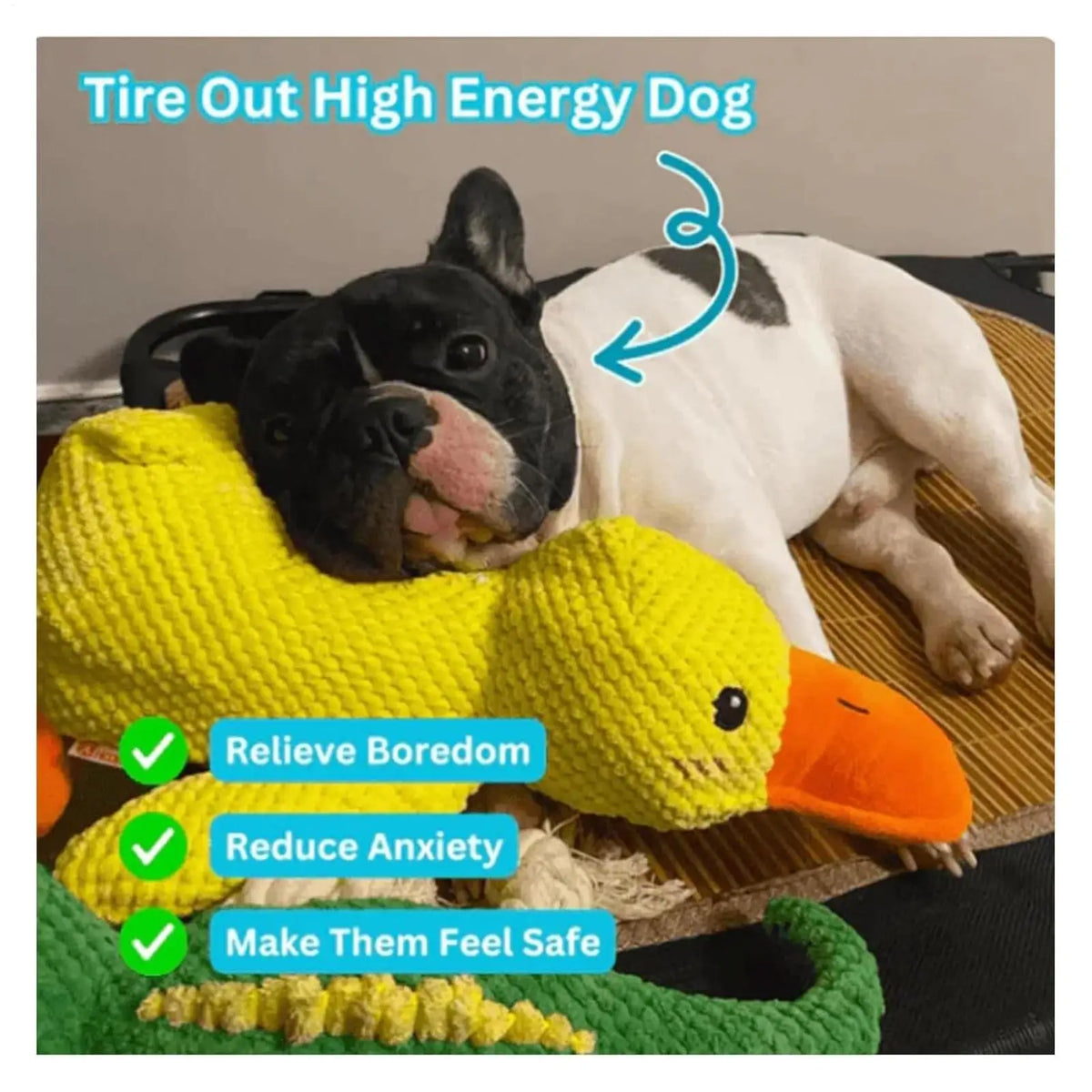 Plush Duck Dog Chew Toy – Squeaky Bite-Resistant Companion Plush Dog Toy PLUSH