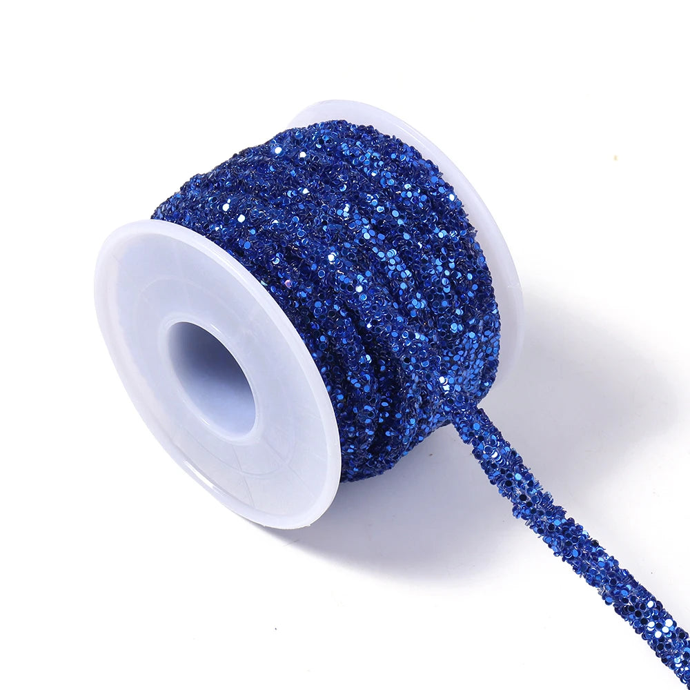 5 Yards 6mm Rhinestone Sequin Cord Chain – DIY Jewelry & Trim Rhinestone Trim Chain PLUSH royal blue 6mm