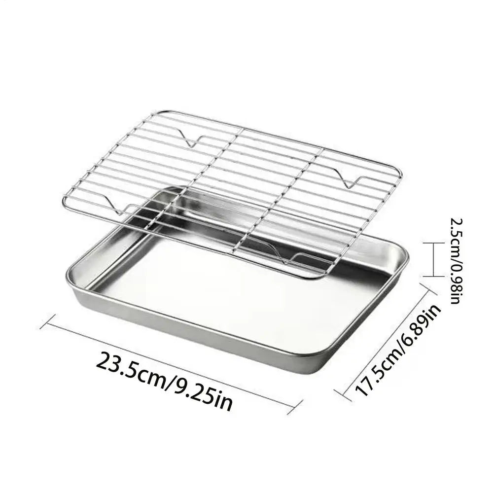 Stainless Steel Baking Tray with Removable Cooling Rack Set Baking Pan Set PLUSH M
