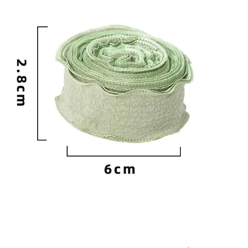 10 Yards Fishtail Wave Edge Pleated Chiffon Ribbon 2.5cm Craft Ribbon PLUSH Green 1
