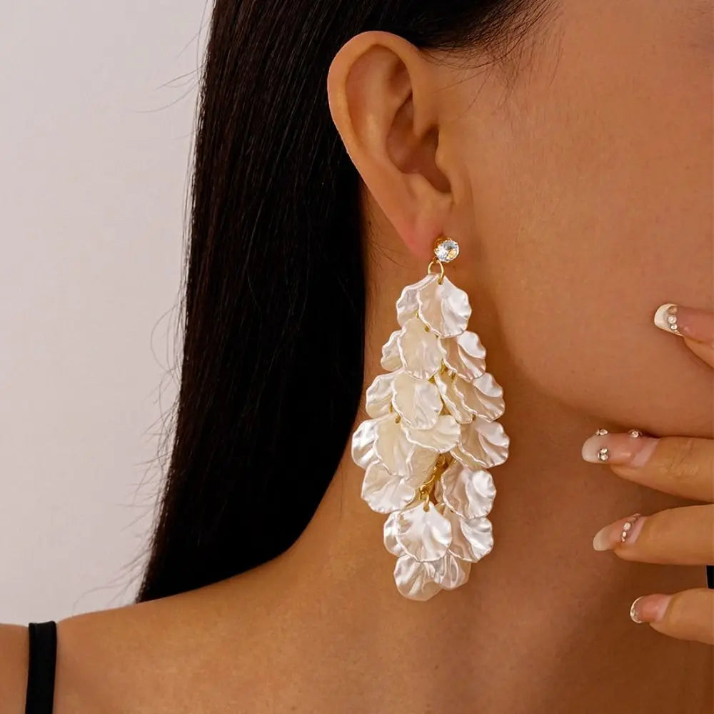 Vintage Petal Tassel Drop Earrings – Luxury Women's Jewelry Drop Earrings PLUSH