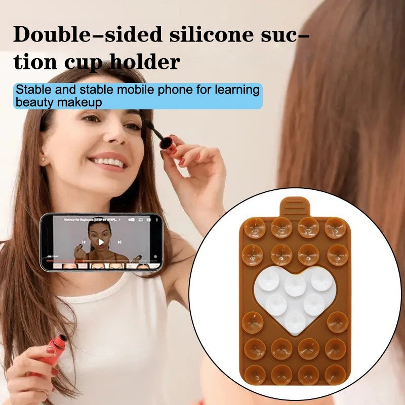 Heart Silicone Suction Cup Phone Holder – Wall & Desk Stand Phone Suction Stand PLUSH