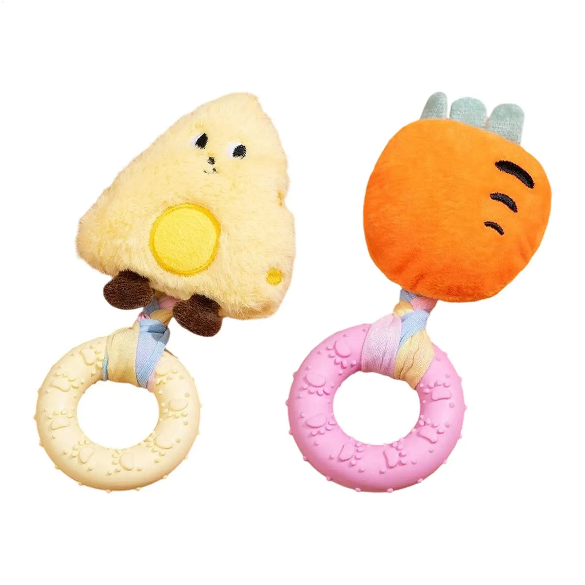 Squeaky Plush Dog Toy – Cheese Chew & Teething Toy Squeaky Dog Toy PLUSH