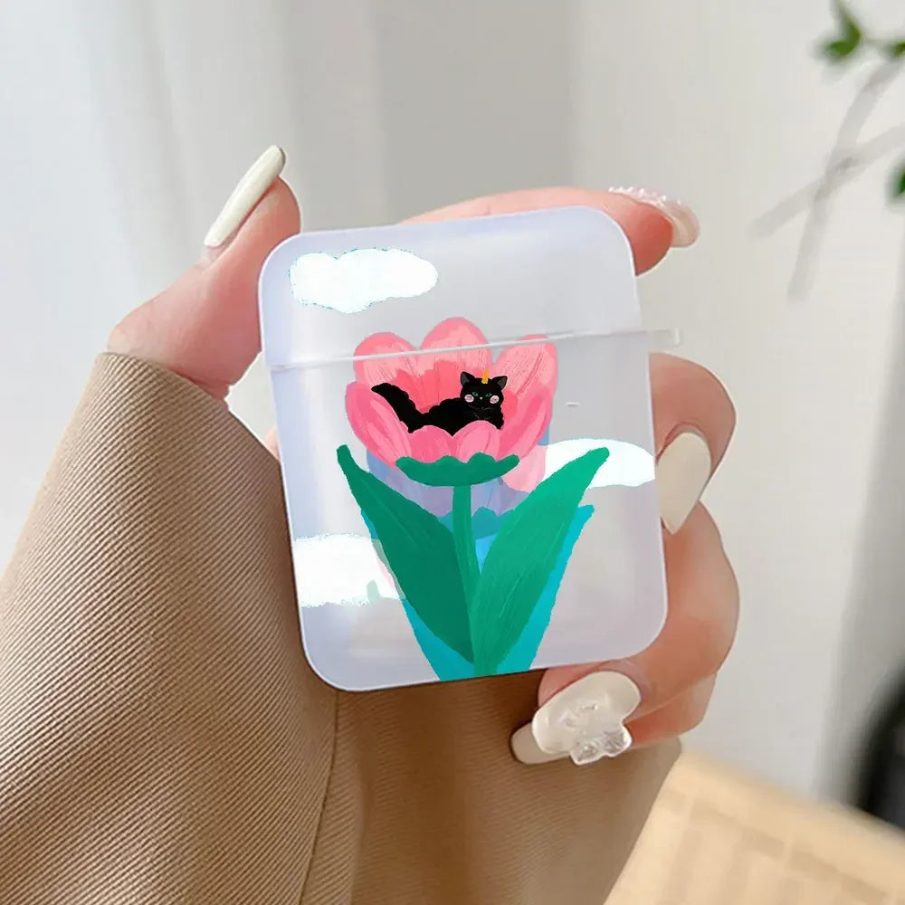 Van Gogh Cat AirPods Case – Retro Art Hard Cover All Models AirPods Case Cover PLUSH -8 for Airpods 1st 2nd