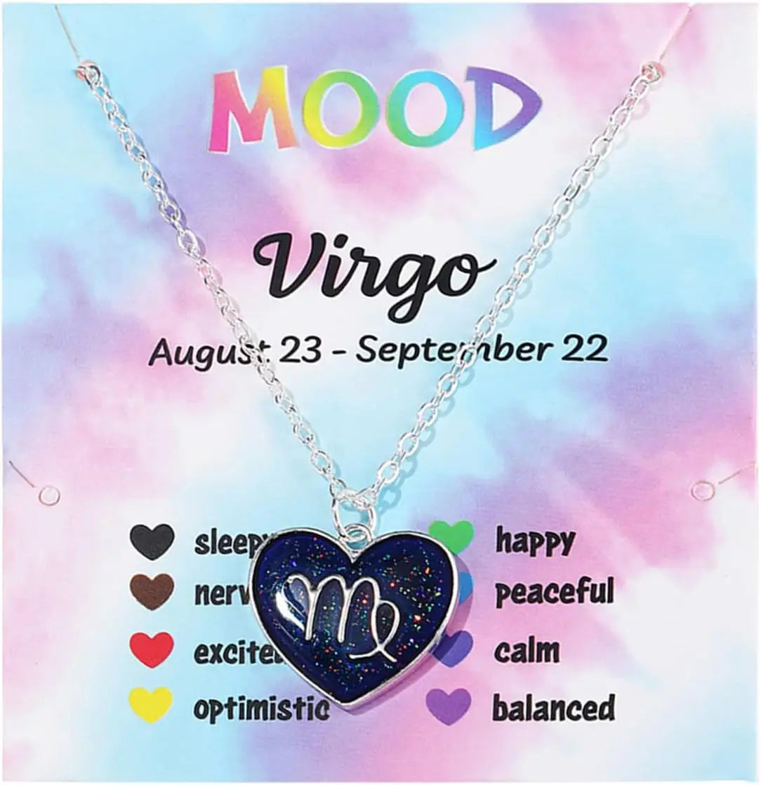 Zodiac Constellation Mood Necklace – Color Changing Pendant Pendant Necklace PLUSH Virgo