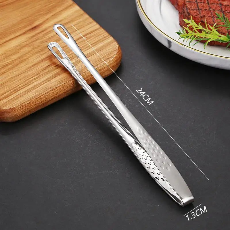 Stainless Steel BBQ Tongs – Korean Grill Clips for Meat & Veg BBQ Cooking Tongs PLUSH A2
