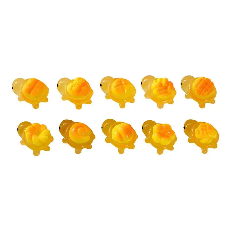 10pcs Luminous Resin Bread Turtle Miniatures – Garden Decor Miniature Garden Figurines PLUSH StyleB