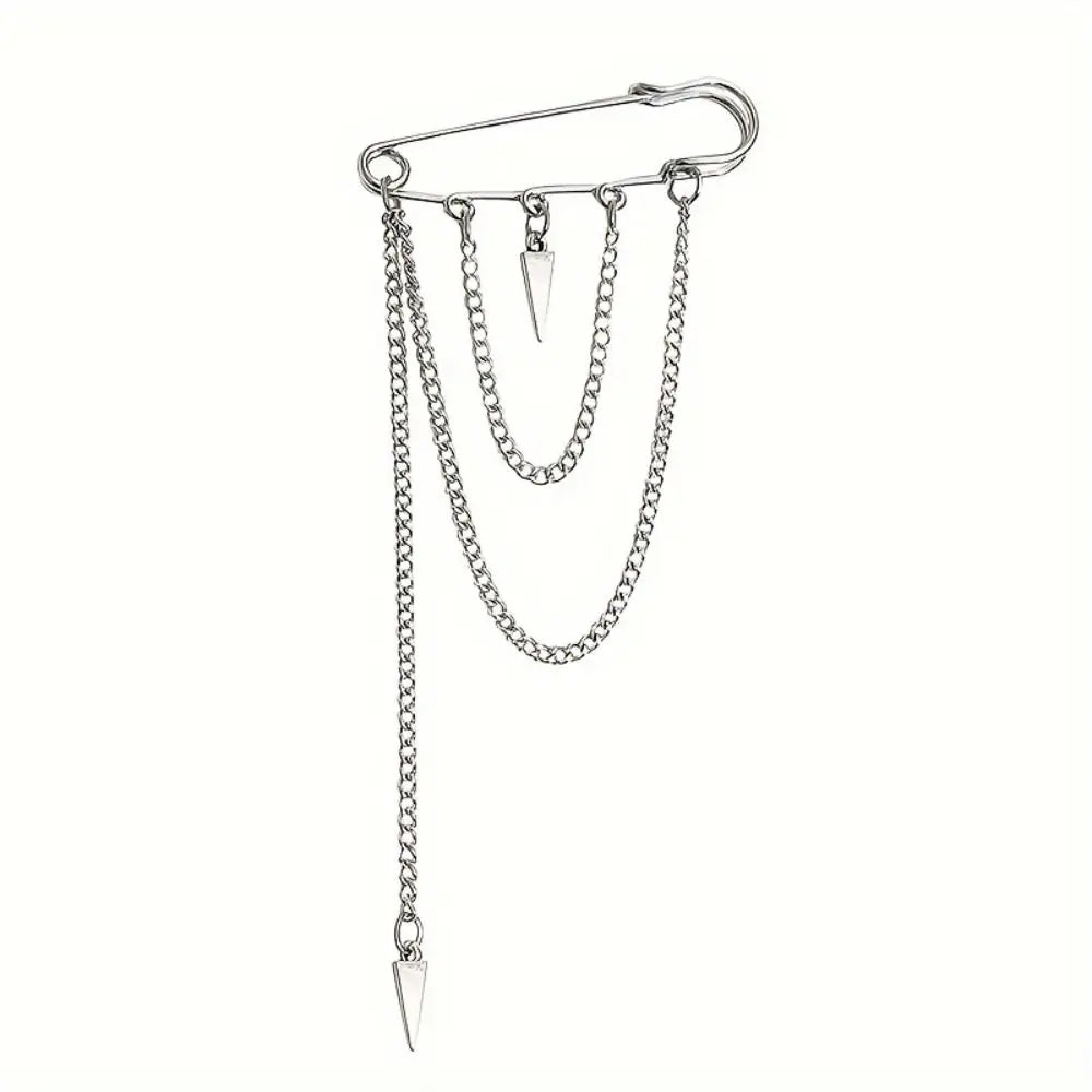 Y2K Punk Star Cross Chain Brooch – Tassel Waist Chain Clip Fashion Brooch Pin PLUSH style 3