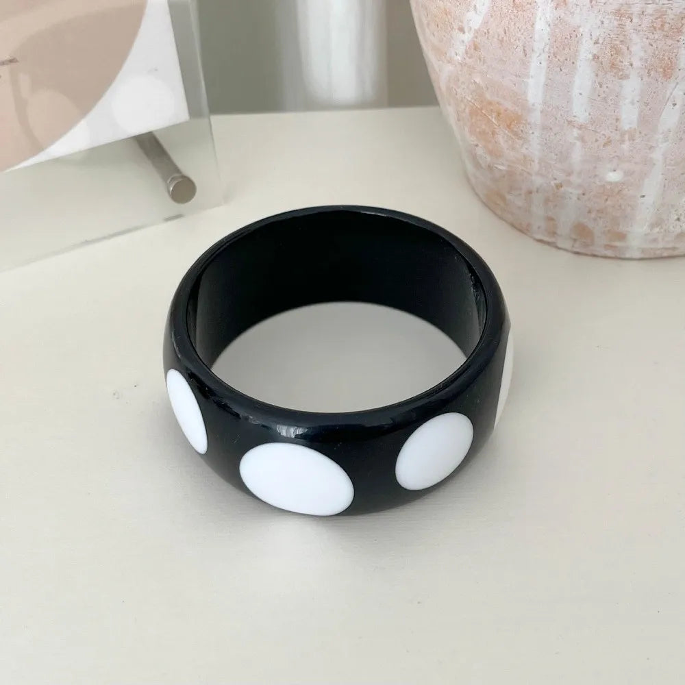 Vintage Resin Polka Dot Bangle – Punk Stackable Cuff Bracelet Cuff Bangle Bracelet PLUSH Style C