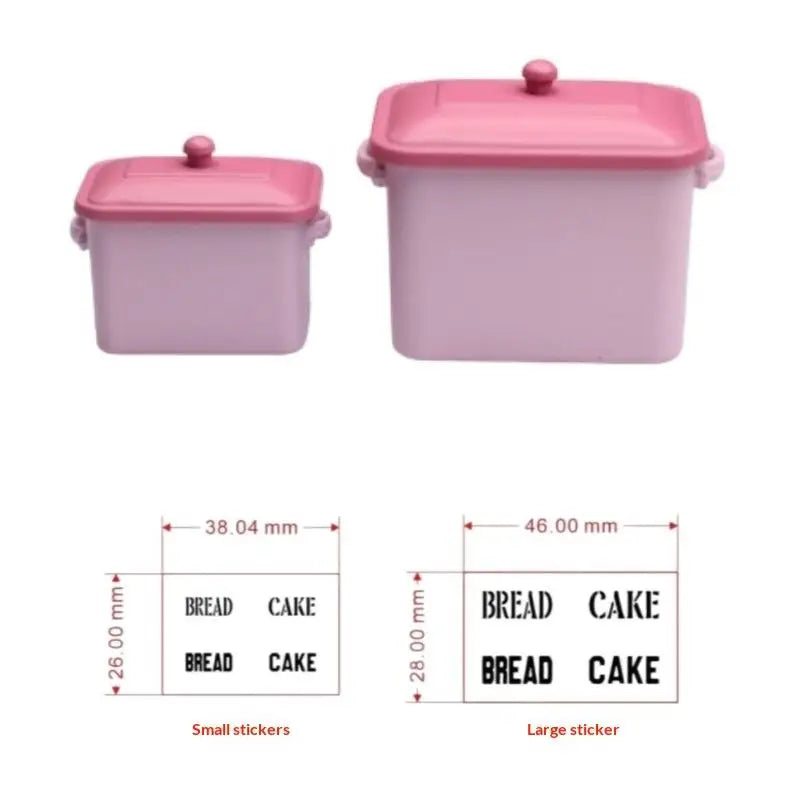1:12 Miniature Dollhouse Cake & Bread Storage Box Set – 2pcs Dollhouse Accessories PLUSH Pink