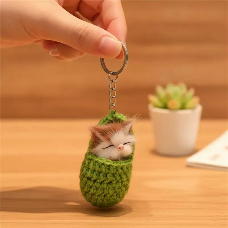 Cute Mini Plush Cat Keychain with Sound – Cat Lover Gift Plush Keychain PLUSH