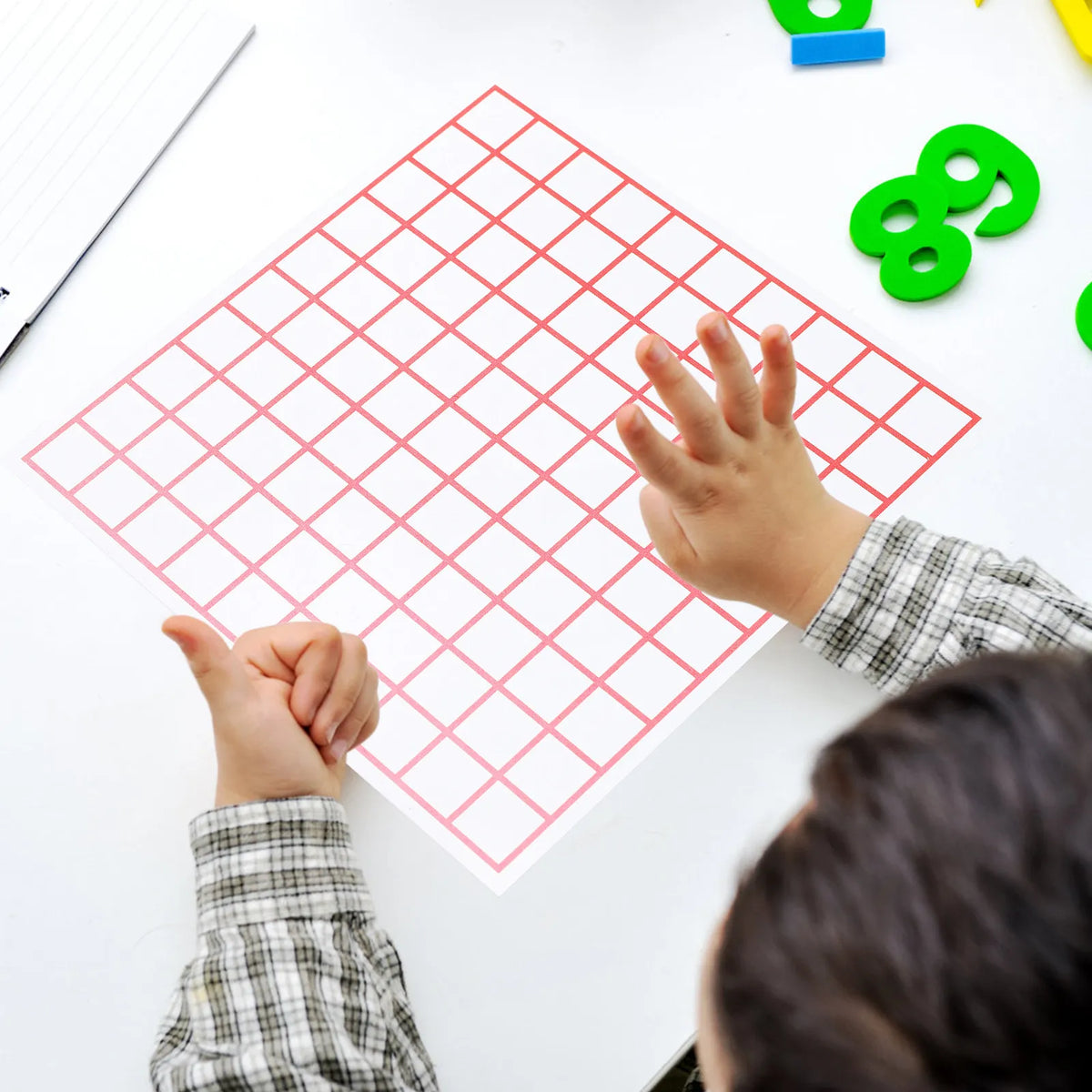 10pcs Transparent Grid Plates – Math Area Measuring Sheets Math Teaching Aid PLUSH