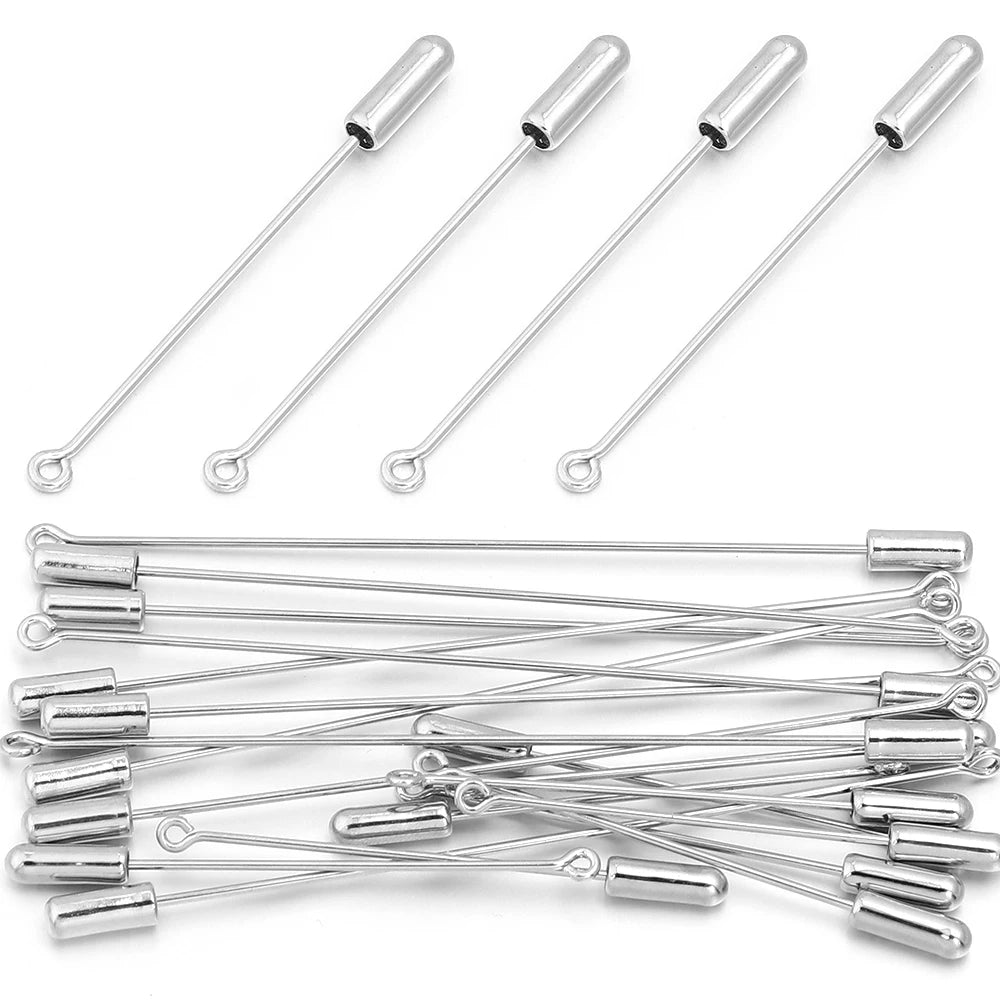10pcs Rhodium Head Pins & Eye Pins 50/90mm – DIY Jewelry Jewelry Head Pins PLUSH