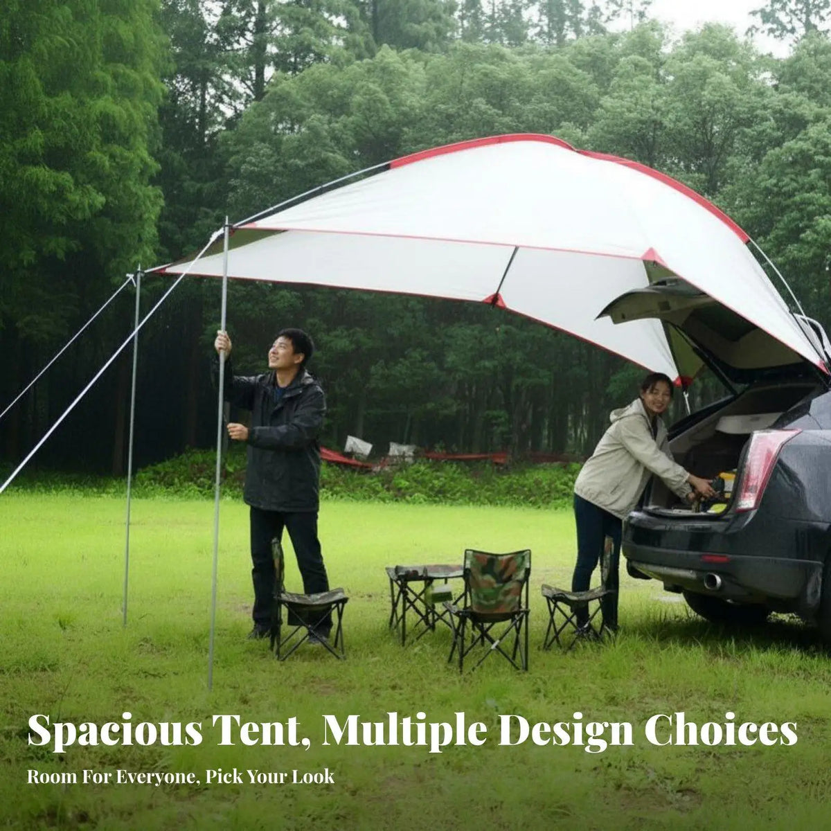 Tooyful SUV Tailgate Tent – Waterproof Camping Awning 3–4 Person SUV Tailgate Tent PLUSH