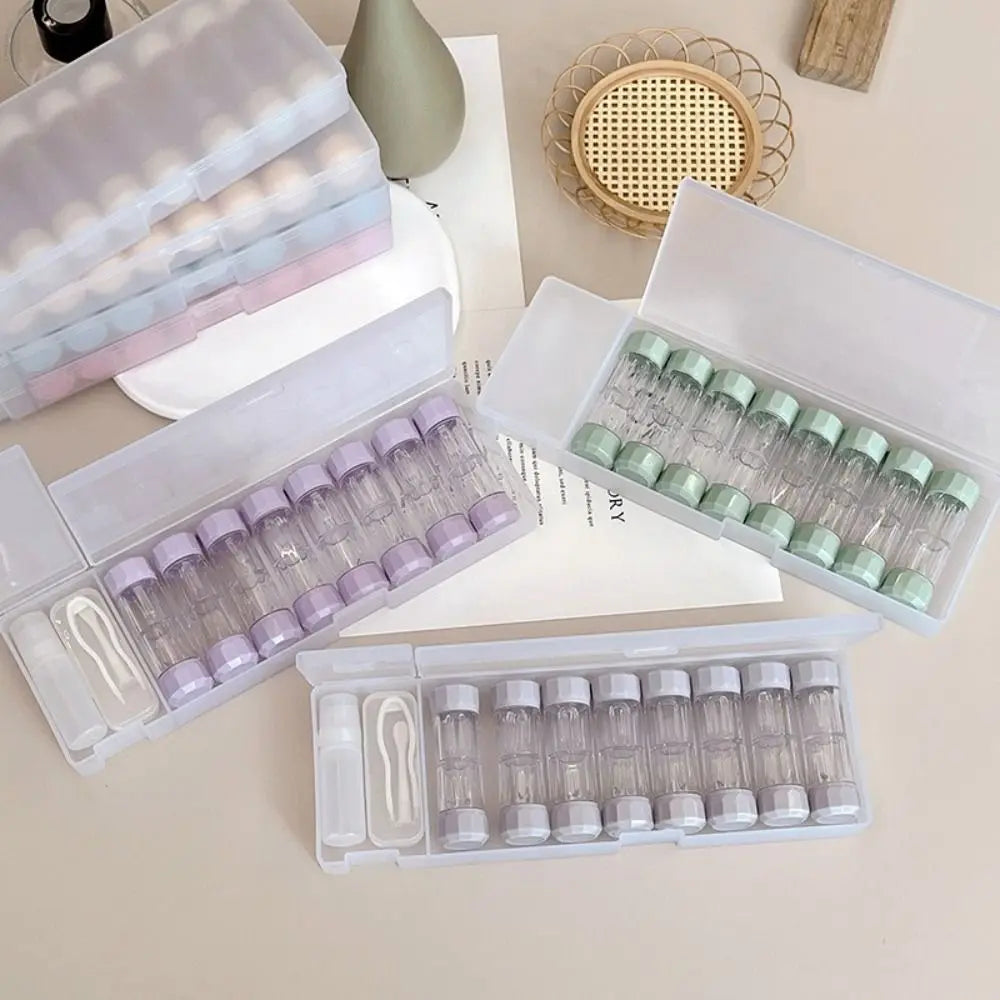 8 Pairs Contact Lens Case Set – 7 Colors, RGP Storage Contact Lens Case PLUSH
