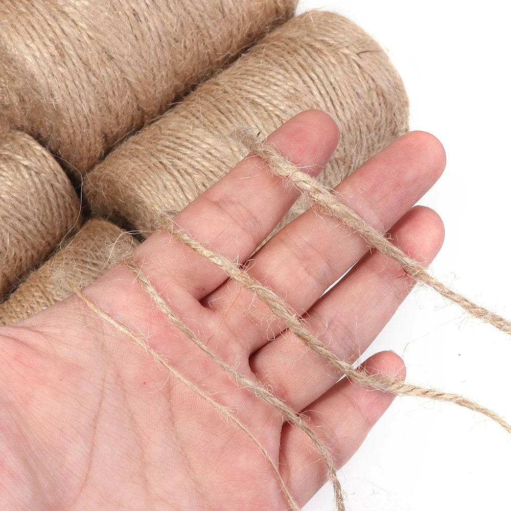 100m Natural Jute Twine Roll – Braided Rope for DIY Crafts Jute Craft Twine PLUSH