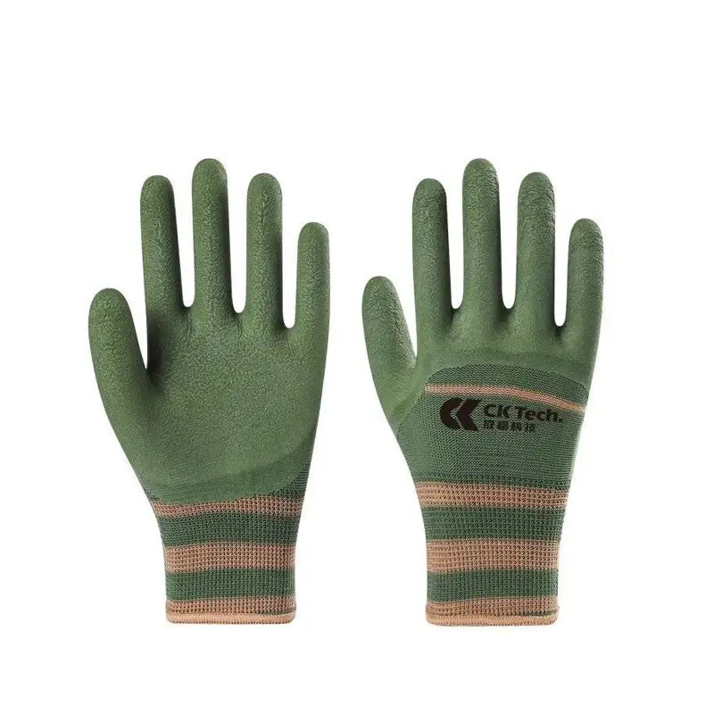 Rubber Palm Work Gloves – Waterproof Thorn Proof Garden Gloves Rubber Work Gloves PLUSH Green