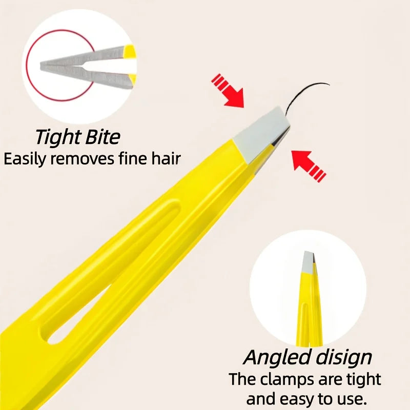 Ouriner Stainless Steel Slant Eyebrow Tweezers | Facial Hair Tool Eyebrow Tweezers PLUSH