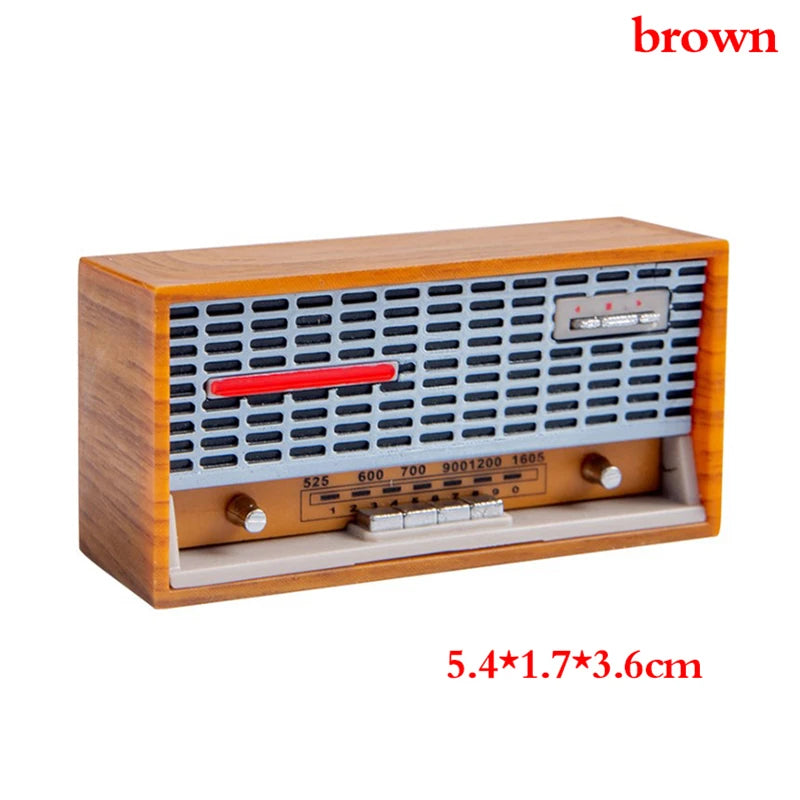 Dollhouse Mini Nostalgic Radio & Tape Recorder Model Toy Dollhouse Miniature PLUSH Brown