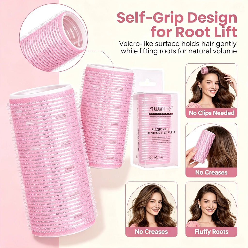 Self Grip Hair Roller – No Clip Root Lift Curl Styling Tool Hair Roller PLUSH