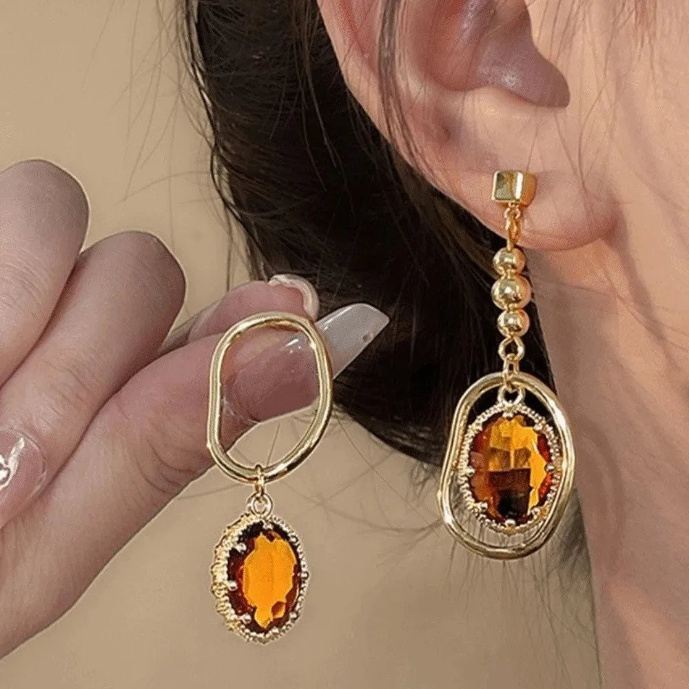 Zircon Drop Dangle Earrings – Asymmetric Vintage Style Drop Dangle Earrings PLUSH