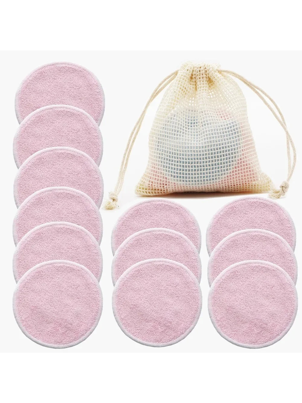 Reusable Bamboo Fiber Makeup Remover Pads – 12pcs Washable Makeup Remover Pads PLUSH