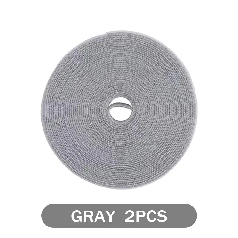 Reusable Nylon Cable Ties – Desktop Wire Management Straps Cable Management Ties PLUSH Gray 2PCS 10x3000mm
