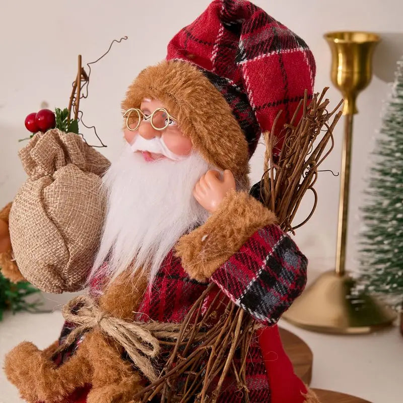 13-Inch Sitting Santa Claus Collectible Doll | Christmas Decor Holiday Collectible Doll PLUSH