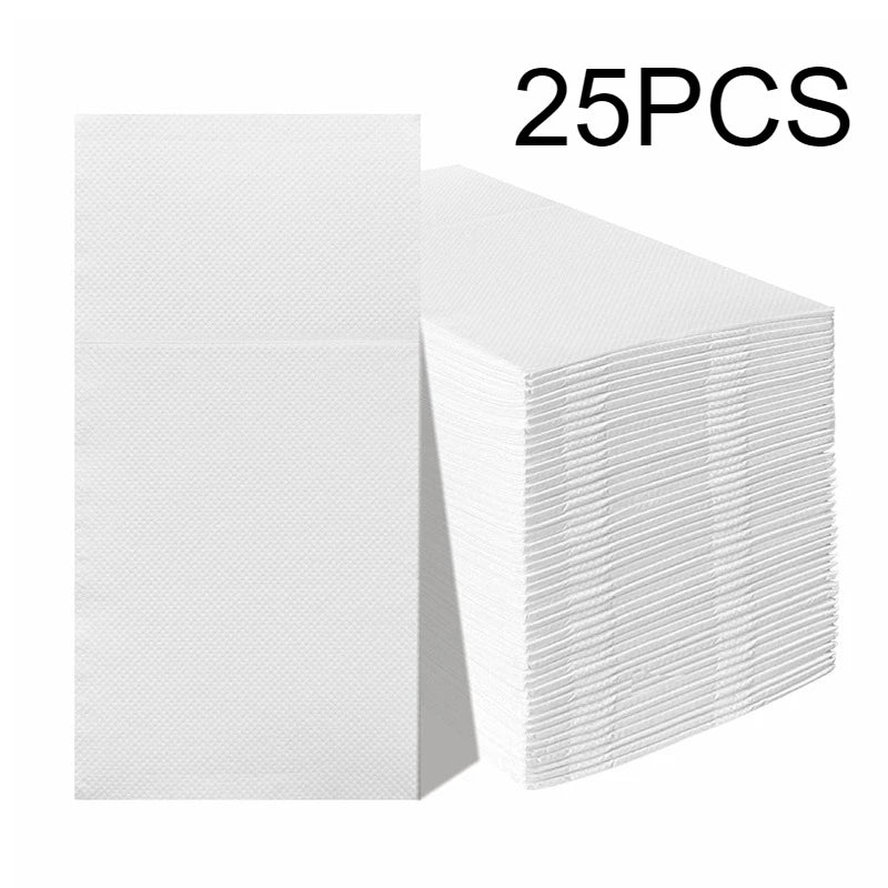 Prefolded Paper Napkins with Flatware Pocket – 25/50pcs Disposable Paper Napkins PLUSH 25PCS