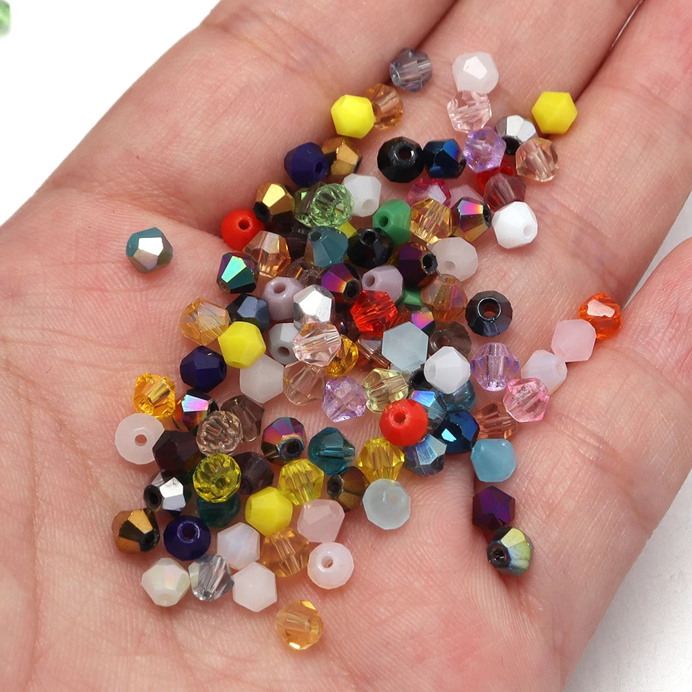 200pcs 4mm Faceted Bicone Glass Crystal Beads – DIY Jewelry Glass Crystal Beads PLUSH