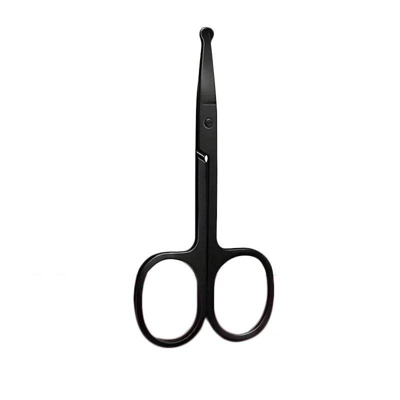 Round Head Safety Nose Hair Scissors – Stainless Steel Grooming Scissors PLUSH 1pc