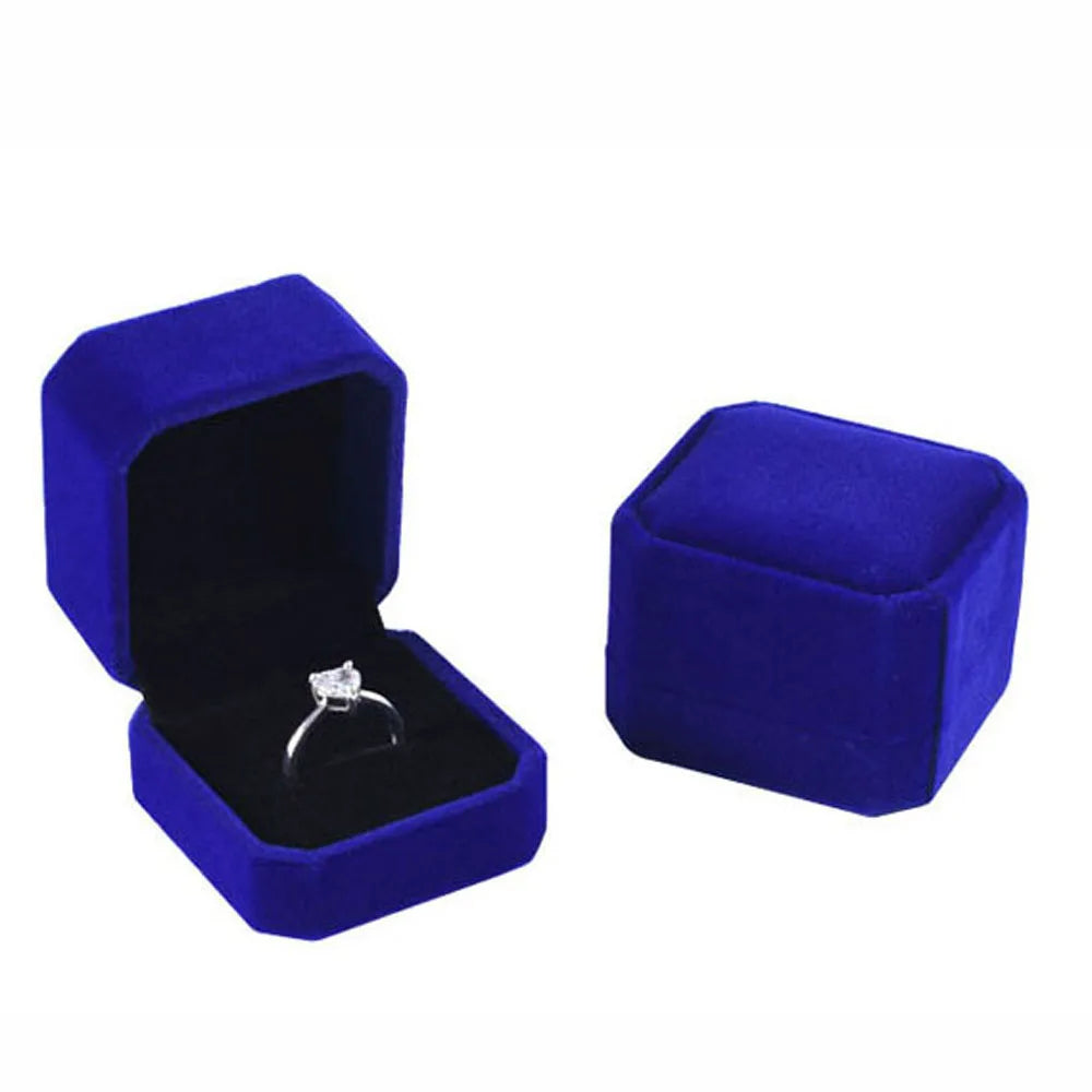Velvet Jewelry Box – Earring & Ring Storage Display Case Jewelry Display Box PLUSH blue