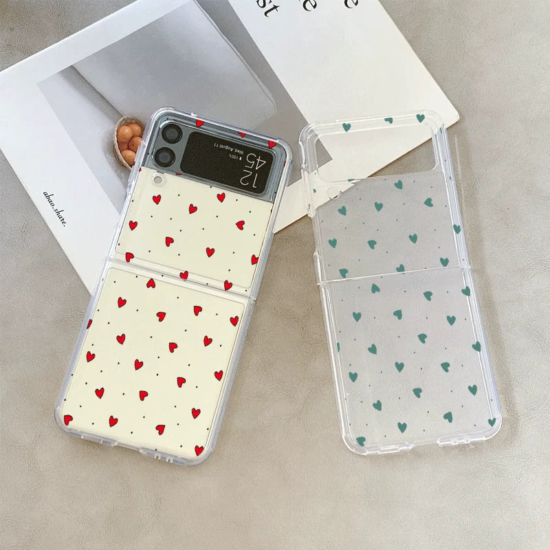 Love Heart Case for Samsung Galaxy Z Flip 3 4 5 6 7 8 Cover Phone Case Cover PLUSH