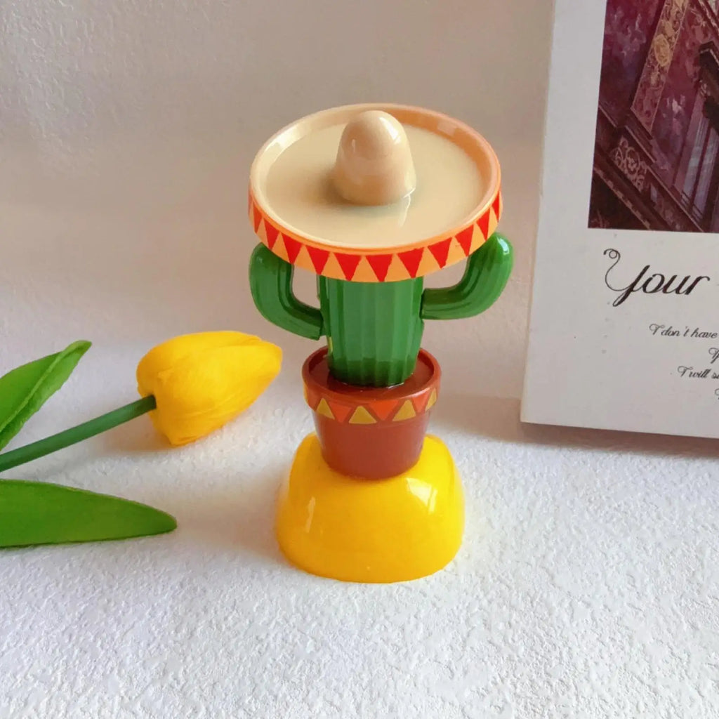 Solar Cactus Bobblehead Car Dashboard Ornament | Fun Gift Car Dashboard Ornament PLUSH
