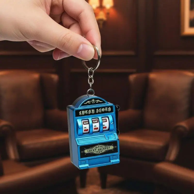 Mini Slot Machine Keychain – Lucky Jackpot Pocket Arcade Toy Novelty Keychain Toy PLUSH