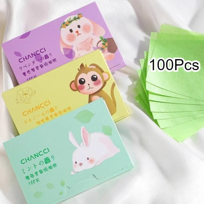 100pcs Matcha Oil Blotting Sheets – Face Oil Control Paper Oil Blotting Sheets PLUSH