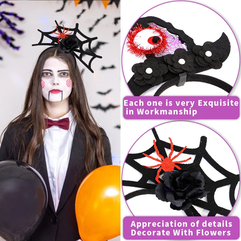 Gothic Halloween Spiderweb Headband – Costume Hair Hoop Costume Headband PLUSH