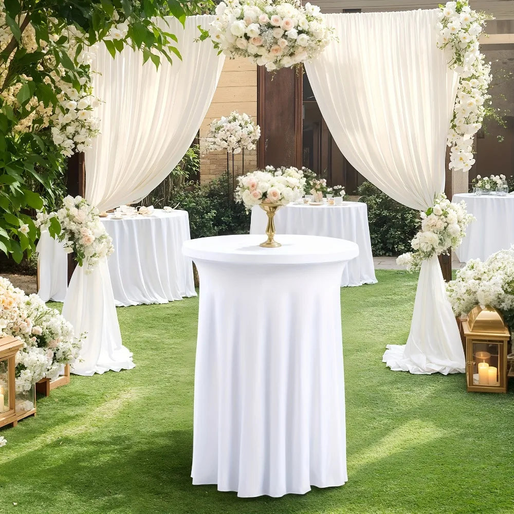 Stretch Round Tablecloth Elastic Bar Table Cover & Skirt Stretch Table Cover PLUSH