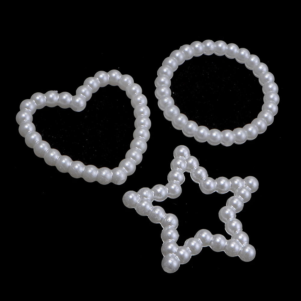 30pcs Pearl Hollow Spacer Beads Heart Star Round – DIY Jewelry Jewelry Making Beads PLUSH